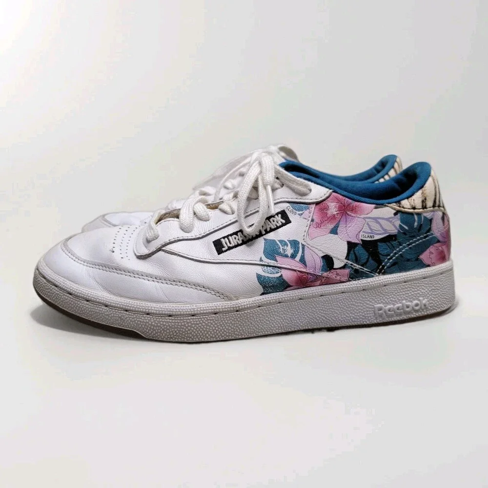 Jurassic Park x Reebok Club C 85 'Dennis Nedry' White Floral Sneakers GW0213